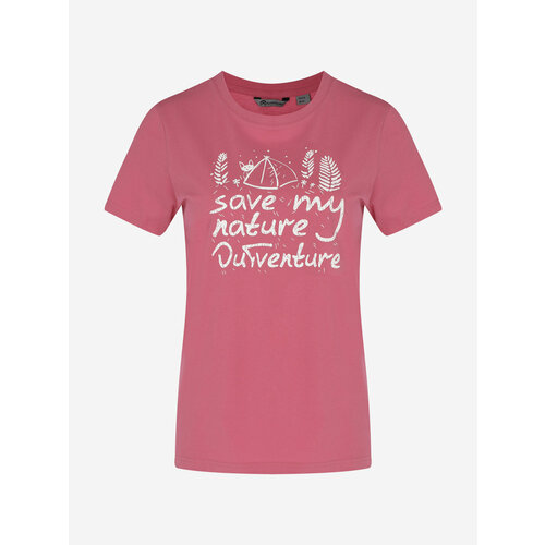 женская футболка outventure, розовая