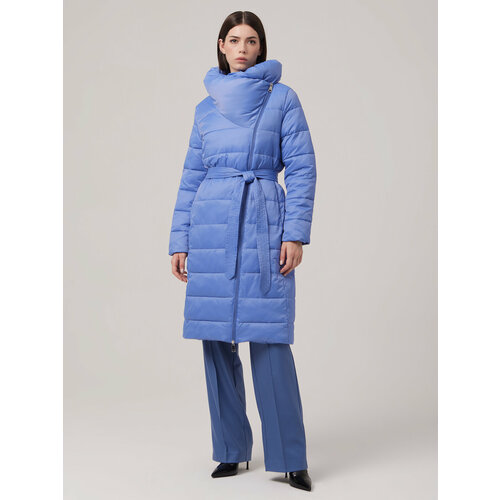 женское пальто с капюшоном maxroses, голубое