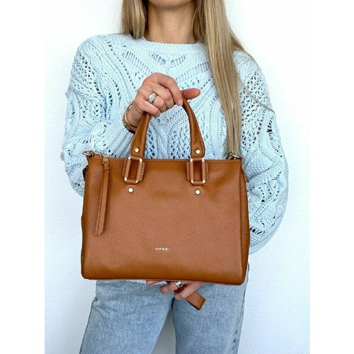 женская кожаные сумка ripani, коричневая