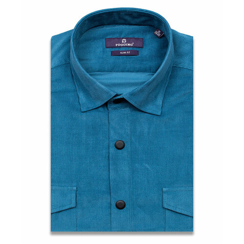 мужская рубашка с длинным рукавом poggino, синяя
