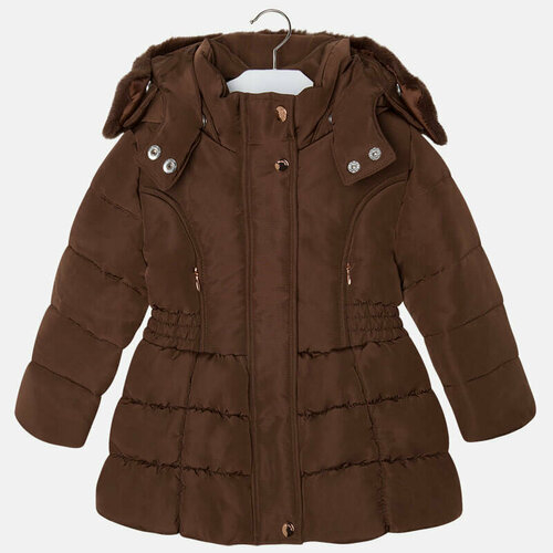 куртка стеганные mayoral для девочки, коричневая