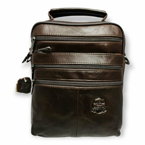 мужская сумка через плечо pouchman, коричневая