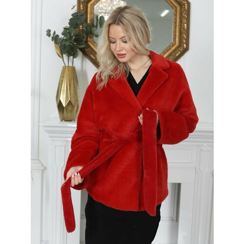 женское шерстяное пальто louren wilton, красное