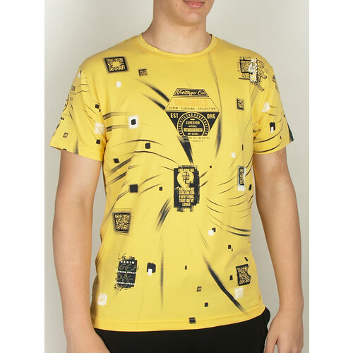 мужская футболка с круглым вырезом richclub, желтая