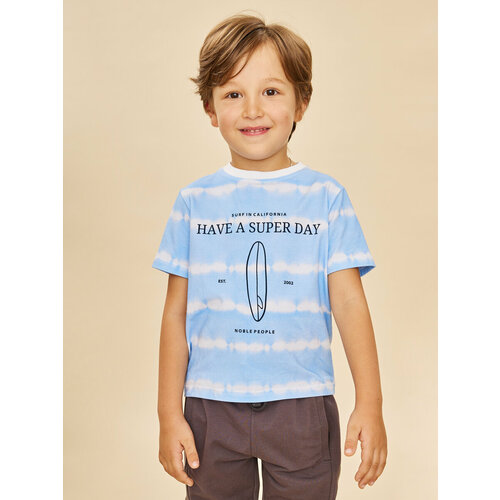 футболка noble people для мальчика, голубая