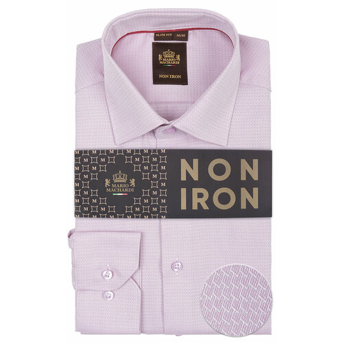 мужская рубашка с длинным рукавом mario machardi, розовая