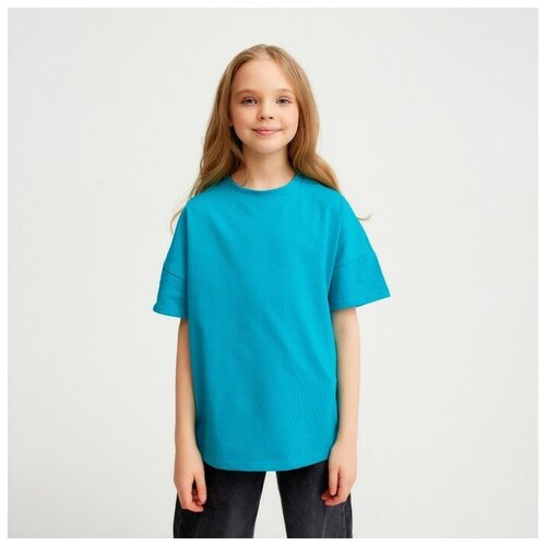 футболка minaku для девочки, синяя