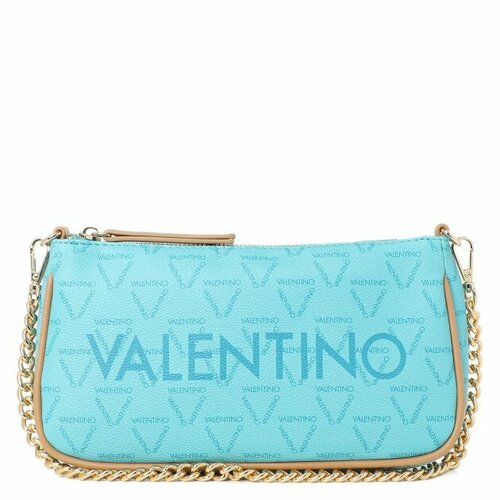 женская сумка через плечо valentino, голубая