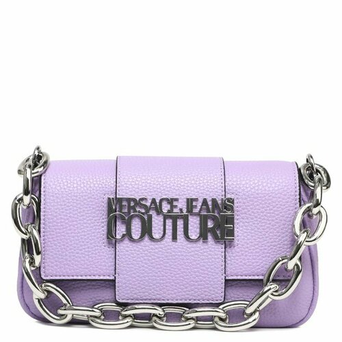 женская кожаные сумка versace, пурпурная