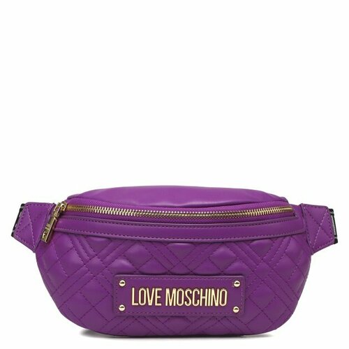 женская кожаные сумка love moschino, фиолетовая