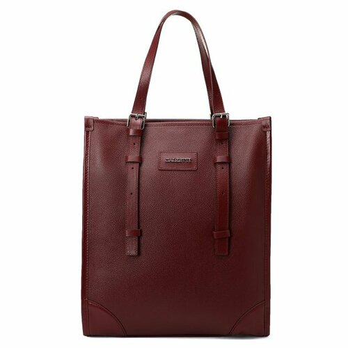 женская кожаные сумка calzetti, бордовая