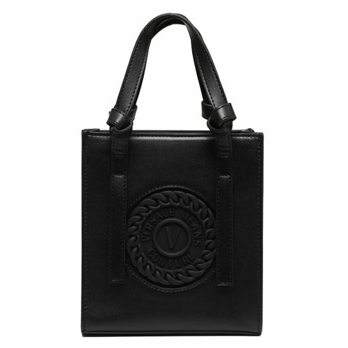 женская кожаные сумка versace, черная