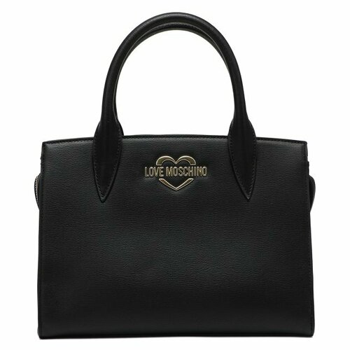 женская кожаные сумка love moschino, черная