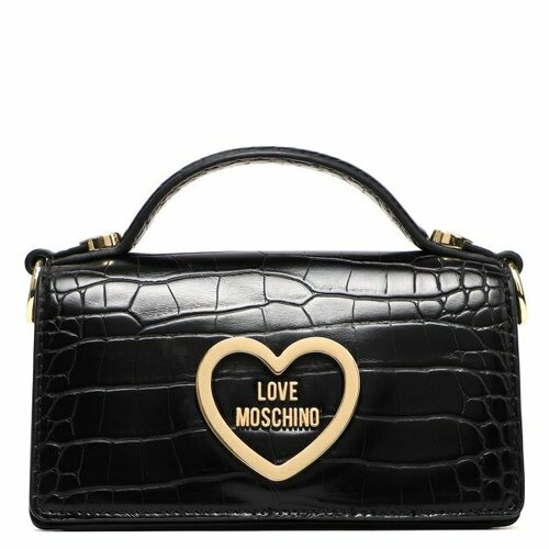 женская кожаные сумка love moschino, черная