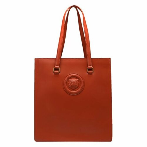 женская кожаные сумка just cavalli, коричневая