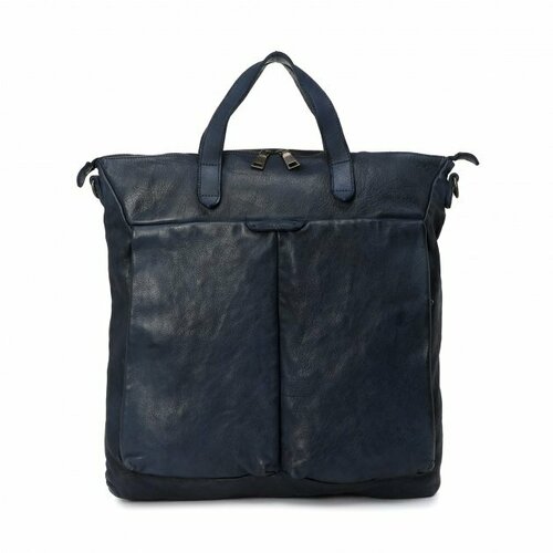 мужская кожаные сумка officine creative, синяя