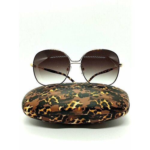 женские солнцезащитные очки ana hickmann, золотые
