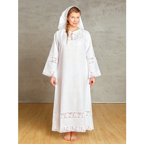 женское платье макси крестильное, белое