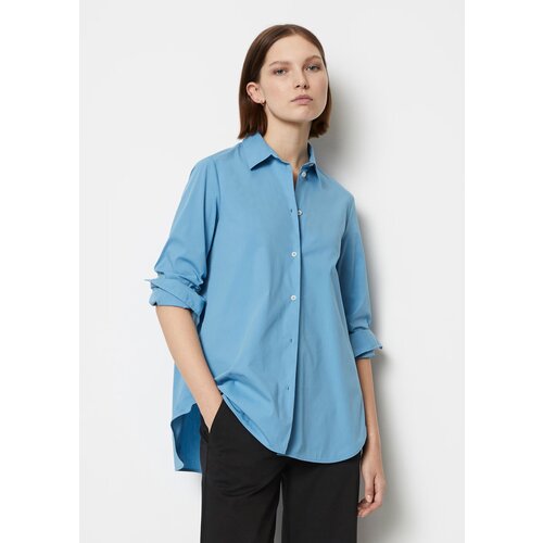 женская рубашка с длинным рукавом marc o’polo, синяя