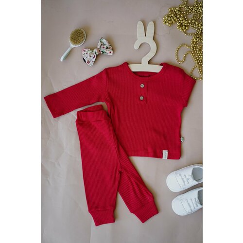 костюм biorganic для девочки, красный