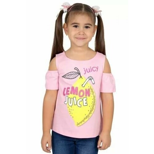 футболка basia для девочки, розовая
