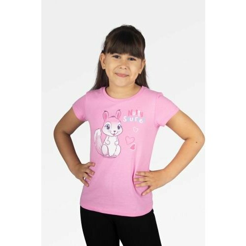 футболка с коротким рукавом basia для девочки, розовая