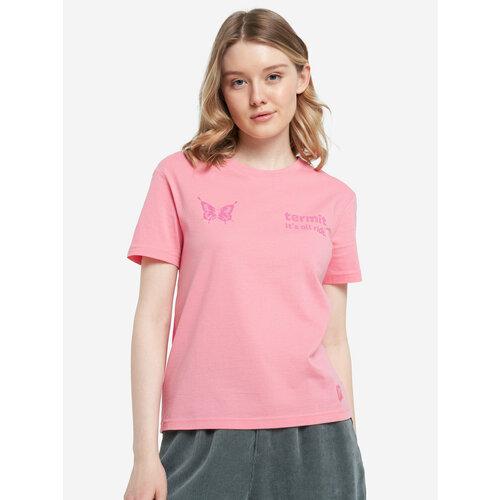женская футболка termit, розовая