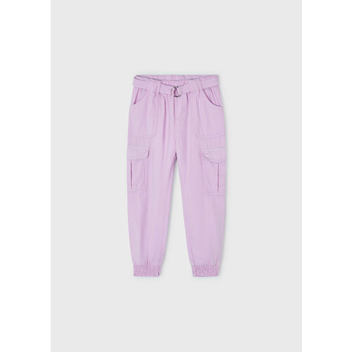 брюки с высокой посадкой mayoral для девочки, розовые