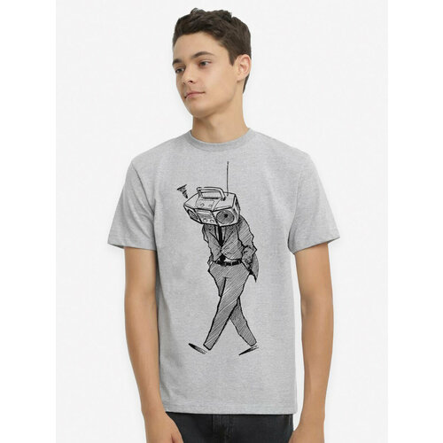 мужская футболка с принтом ds apparel, серая