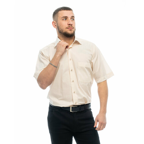 мужская рубашка с коротким рукавом maestro, бежевая