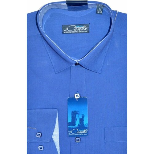 мужская рубашка с длинным рукавом maestro, синяя