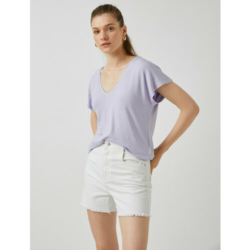 женская футболка koton, лиловая