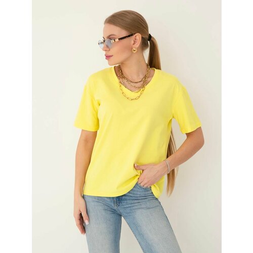 женская футболка soda firenze, желтая