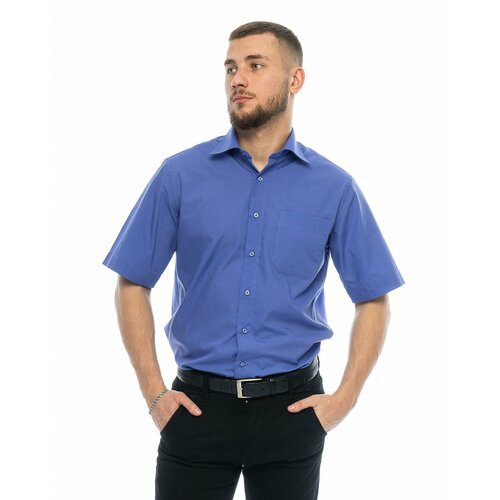 мужская рубашка с коротким рукавом maestro, синяя