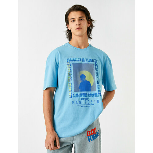 мужская футболка koton, синяя