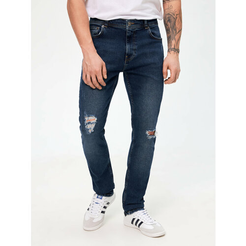 мужские рваные джинсы concept club, синие