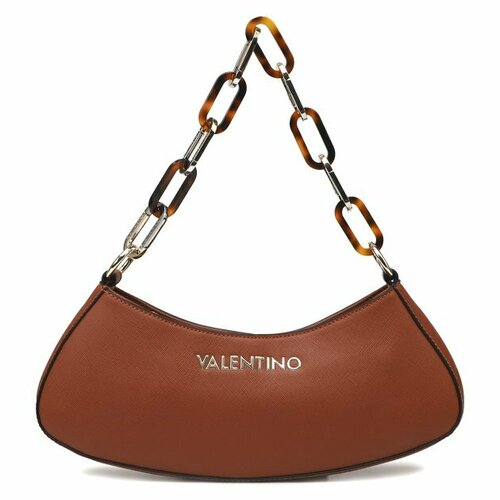 женская сумка через плечо valentino, коричневая