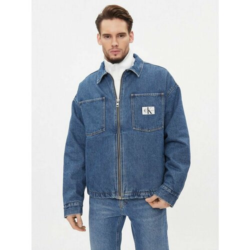 мужская джинсовые куртка calvin klein, синяя
