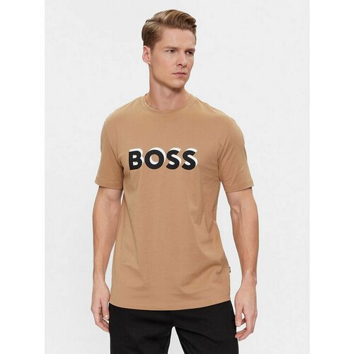 мужская футболка boss, коричневая
