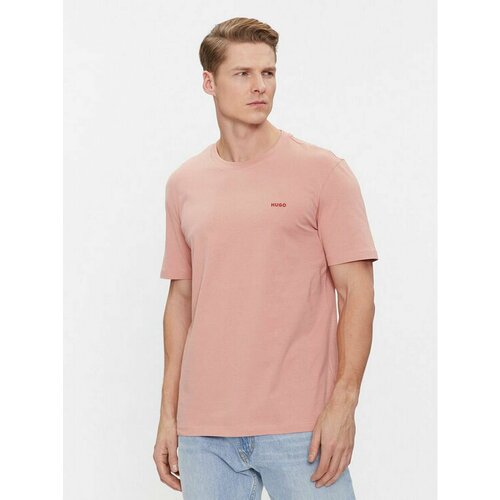 мужская футболка hugo, розовая
