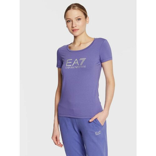 женская футболка ea7, фиолетовая