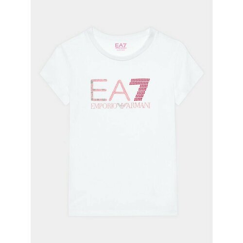 футболка ea7 для мальчика, белая