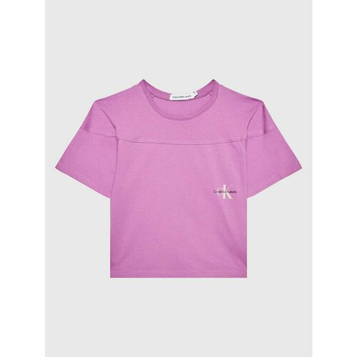футболка calvin klein для девочки, фиолетовая