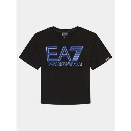 футболка ea7 для мальчика, черная