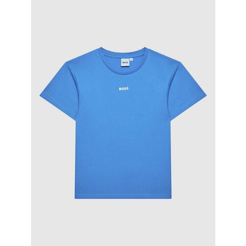 футболка boss для мальчика, синяя