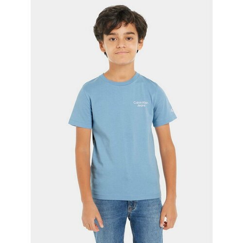 футболка calvin klein для мальчика, голубая