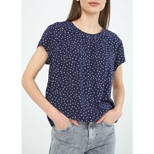 женская блузка с коротким рукавом funday, синяя