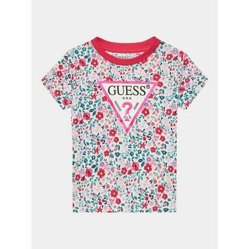 футболка guess для девочки, розовая