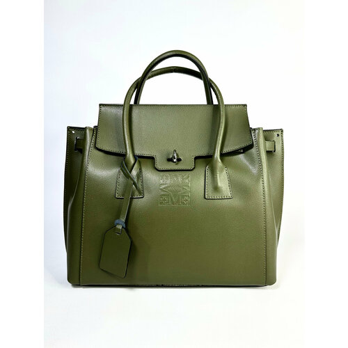 женская кожаные сумка vera pelle, зеленая