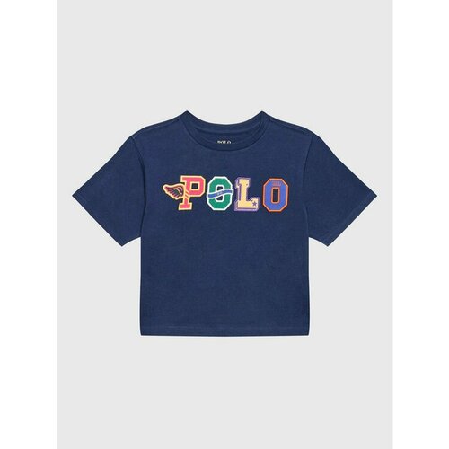 футболка polo ralph lauren для девочки, синяя